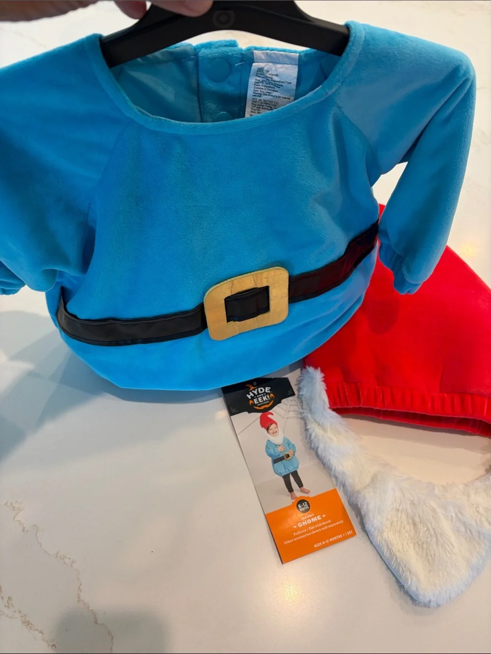 Target Hyde & Eek Babies  Blue Gnome Costume with Red Hat - Picture 8 of 11